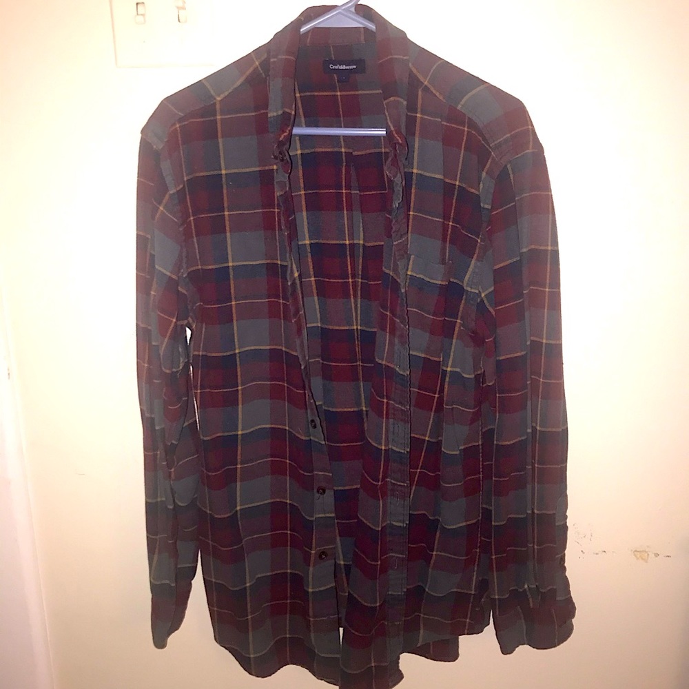 Maroon and dark green flannel